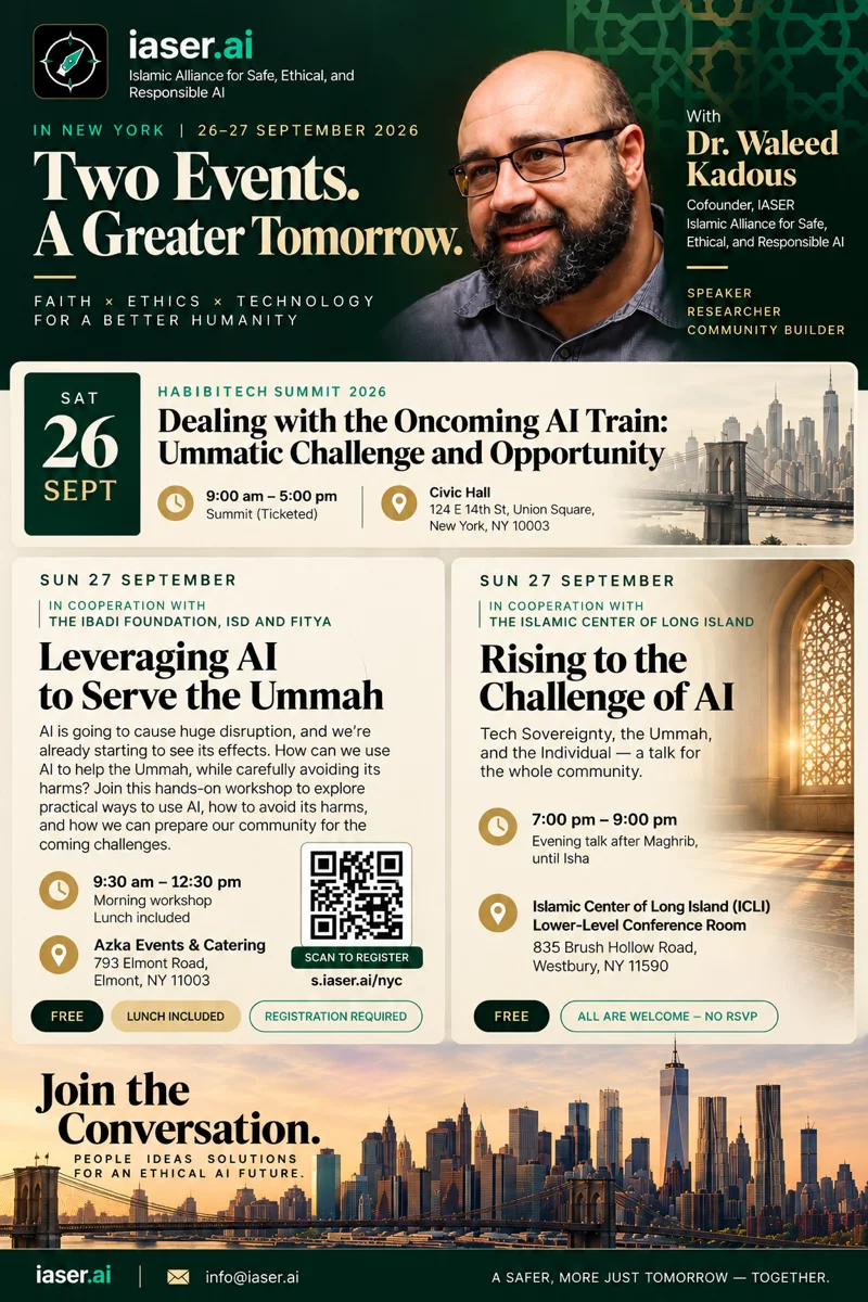 IASER in New York, 26 and 27 September 2026, with Dr. Waleed Kadous (click for the full-size version)